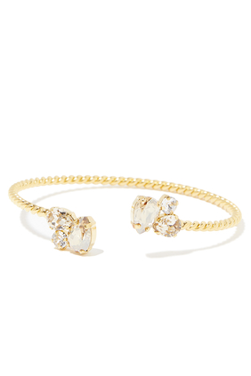 Alisia Crystal Bracelet, 18k Gold-Plated Brass